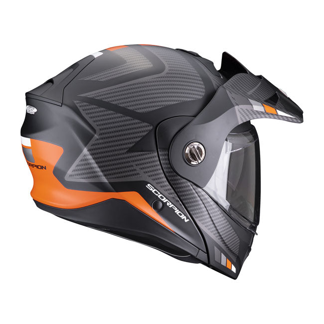 Casco Moto Scorpion ADX-2 Camino Negro-Plata-Naranja Mate - URA Moto