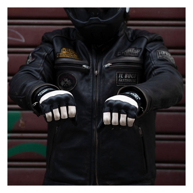 Guante Moto Holy Freedom Outlaw Negro-Blanco - URA Moto