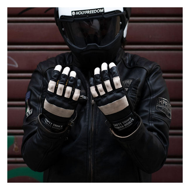 Guante Moto Holy Freedom Outlaw Negro-Blanco - URA Moto