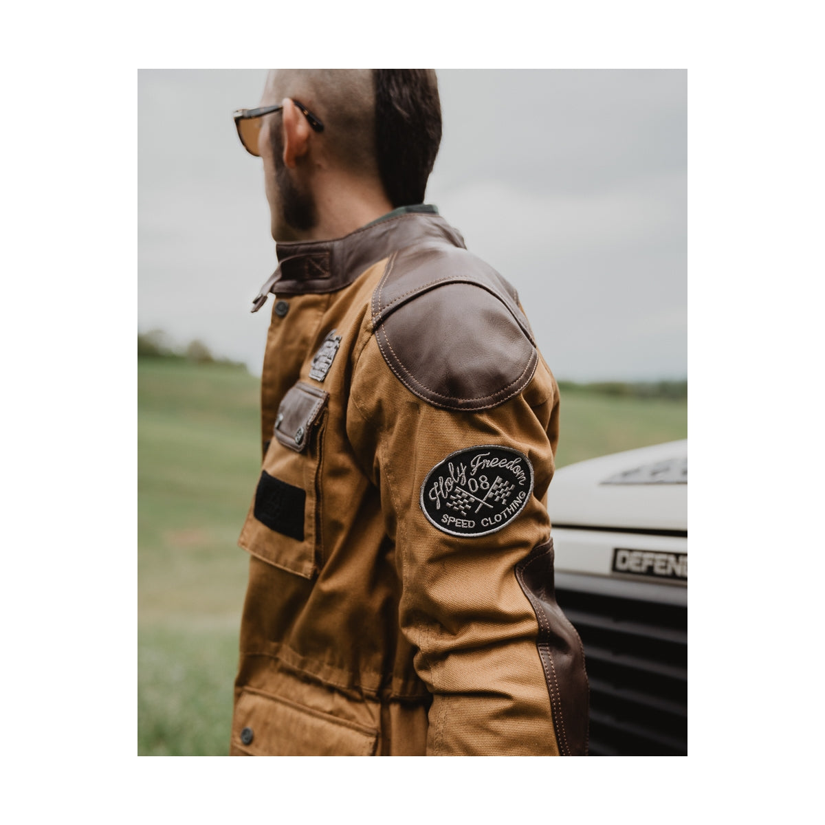 Chaqueta Moto Holy Freedom Quattro Wax Havana Marrón - URA Moto