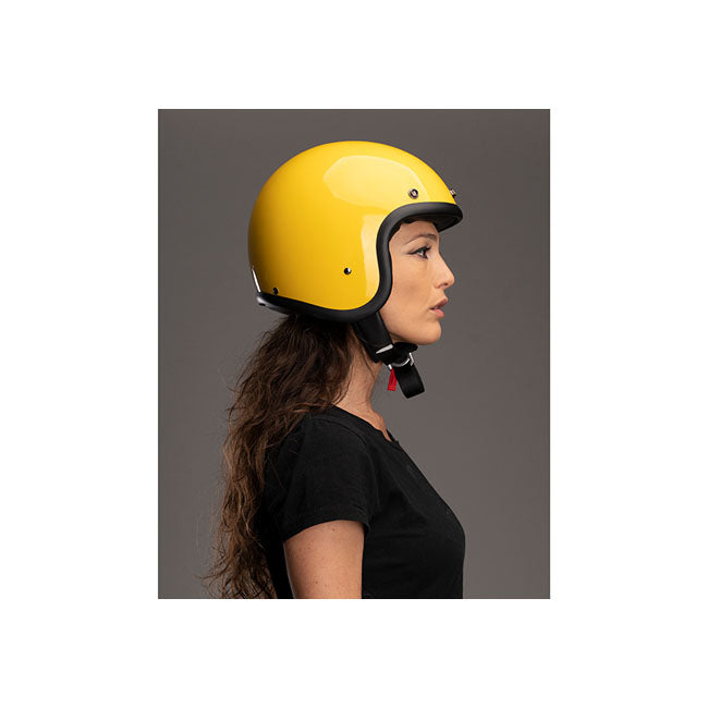 Casco Moto Jet DMD Vintage Amarillo - URA Moto