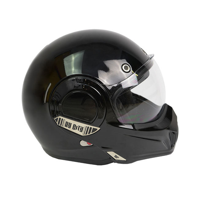 Casco Moto Modular BY City 180 Negro Brillo - URA Moto