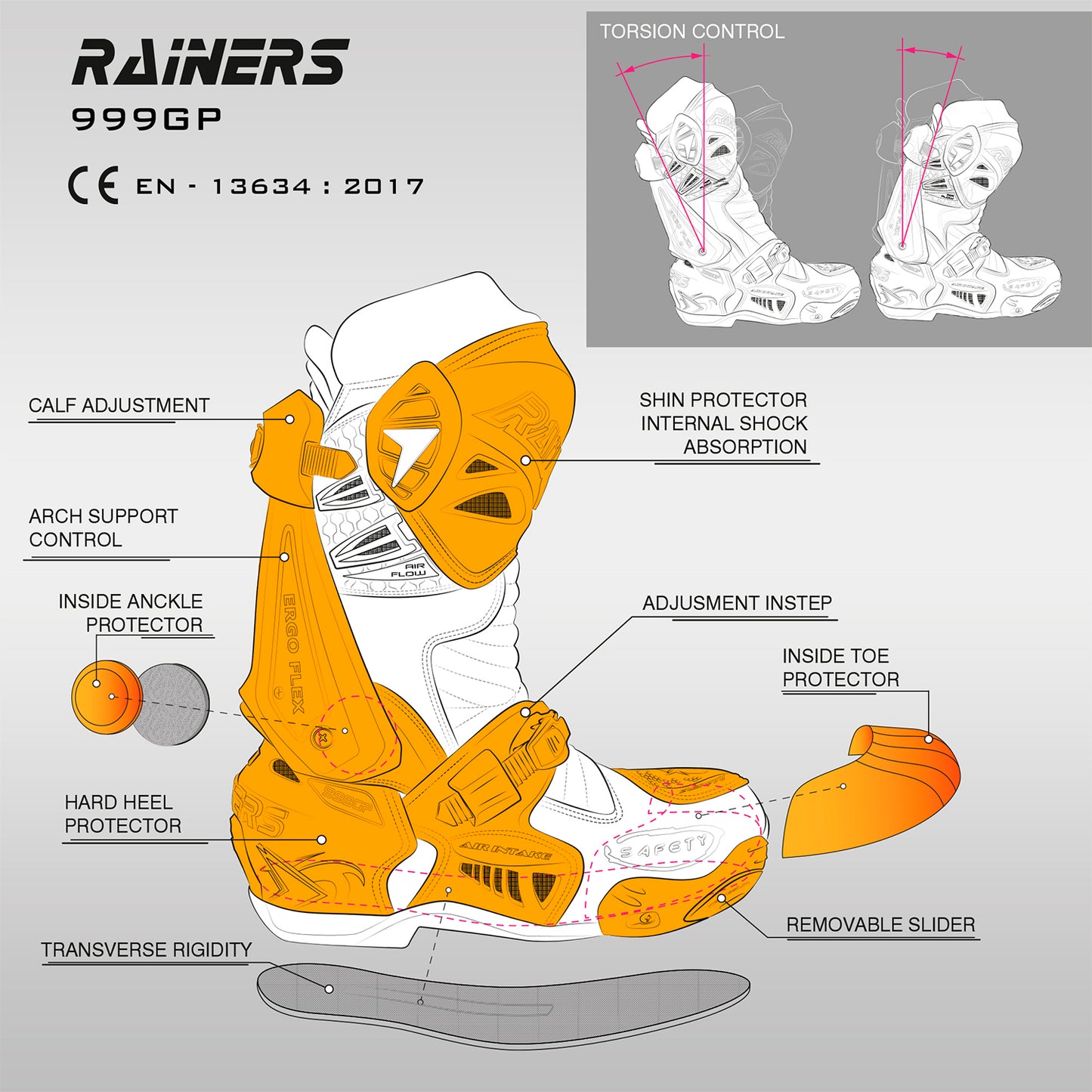 Bota Racing 999 GP Carbono-N CE Homologada Rainers - URA Moto