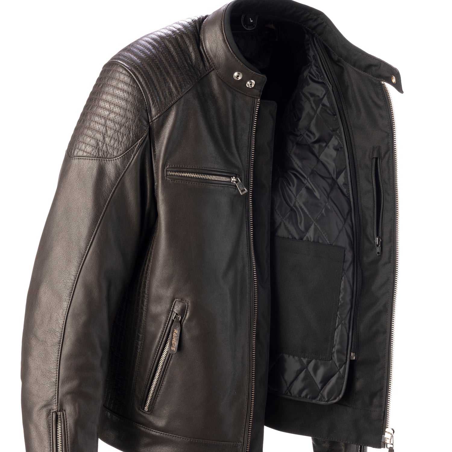 Chaqueta de Piel Atlanta-MR Marrón CE Nivel A - URA Moto