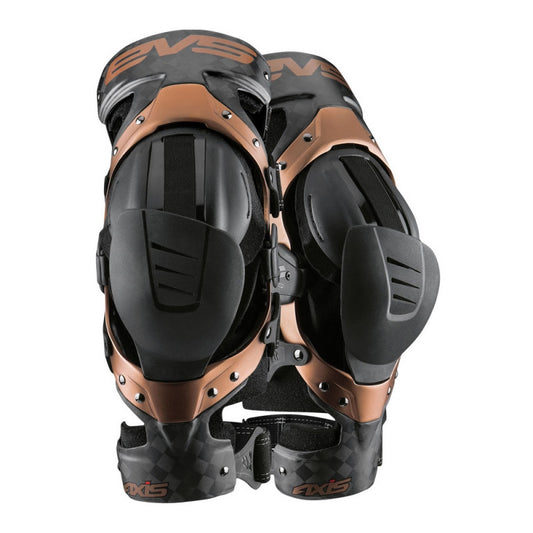 Protección Rodilleras Ortopédicas EVS AXIS PRO Negro-Cobre - URA Moto