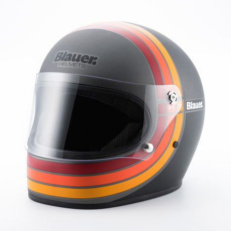 Casco Integral Blauer 80's 06 Titanio Mate Retro