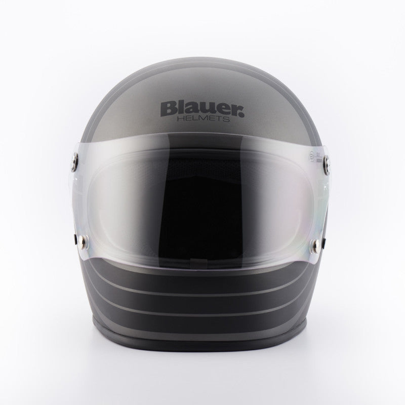 Casco Integral Blauer 80's 06 Titanio Negro Retro