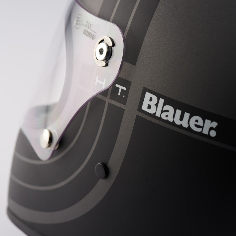 Casco Integral Blauer 80's 06 Titanio Negro Retro