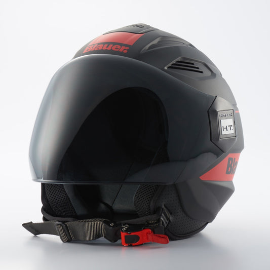 Casco Jet Blauer Brat Negro Mate Rojo ABS Urbano