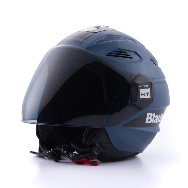 Casco Moto Jet Blauer BRAT Azul Mate-Negro - URA Moto