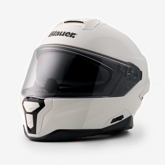 Casco Integral Blauer FF-01 Blanco Fibra Doble Visor