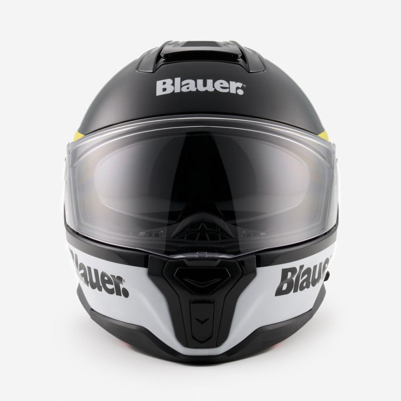 Casco Integral Blauer FF-01 Negro Blanco Fibra Gráfico