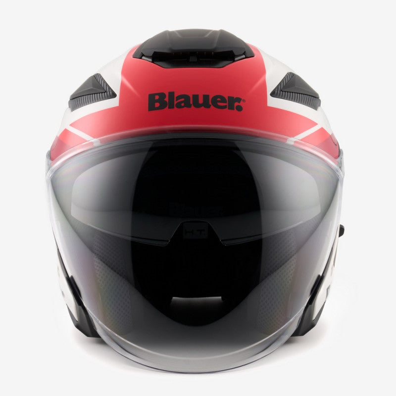 Casco Jet Blauer JJ-01 Blanco Rojo ABS Ligero - URA Moto