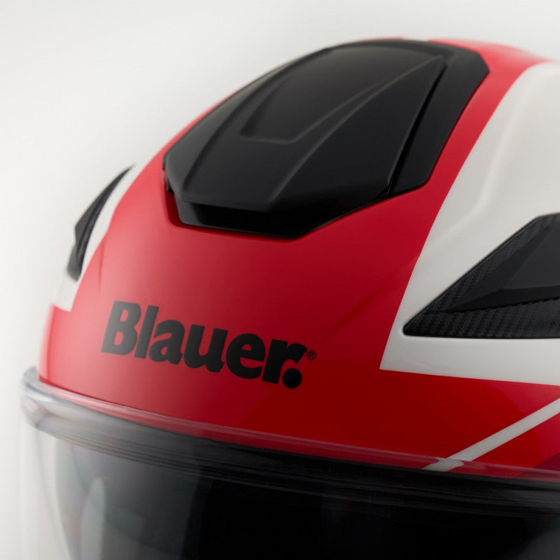 Casco Jet Blauer JJ-01 Blanco Rojo ABS Ligero - URA Moto
