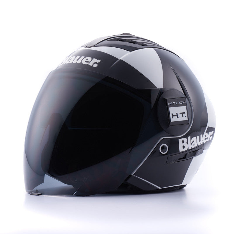 Casco Moto Jet Blauer REAL Gráfica A Blanco-Negro - URA Moto