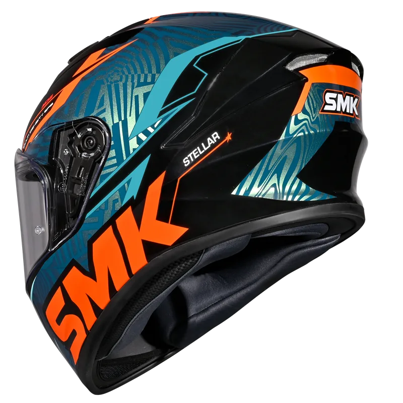 Casco SMK Stellar Fury Decorado Brillo GL257C - Integral Touring ECE 22.06 - URA Moto