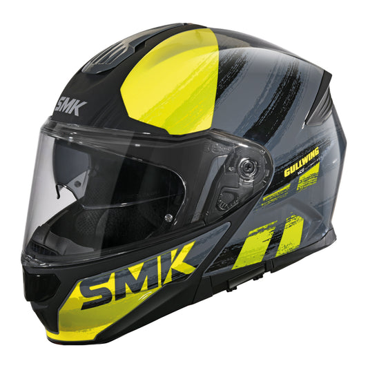 Casco moto SMK Modular Gullwing Tekker Amarillo Mate (MA264) – URA