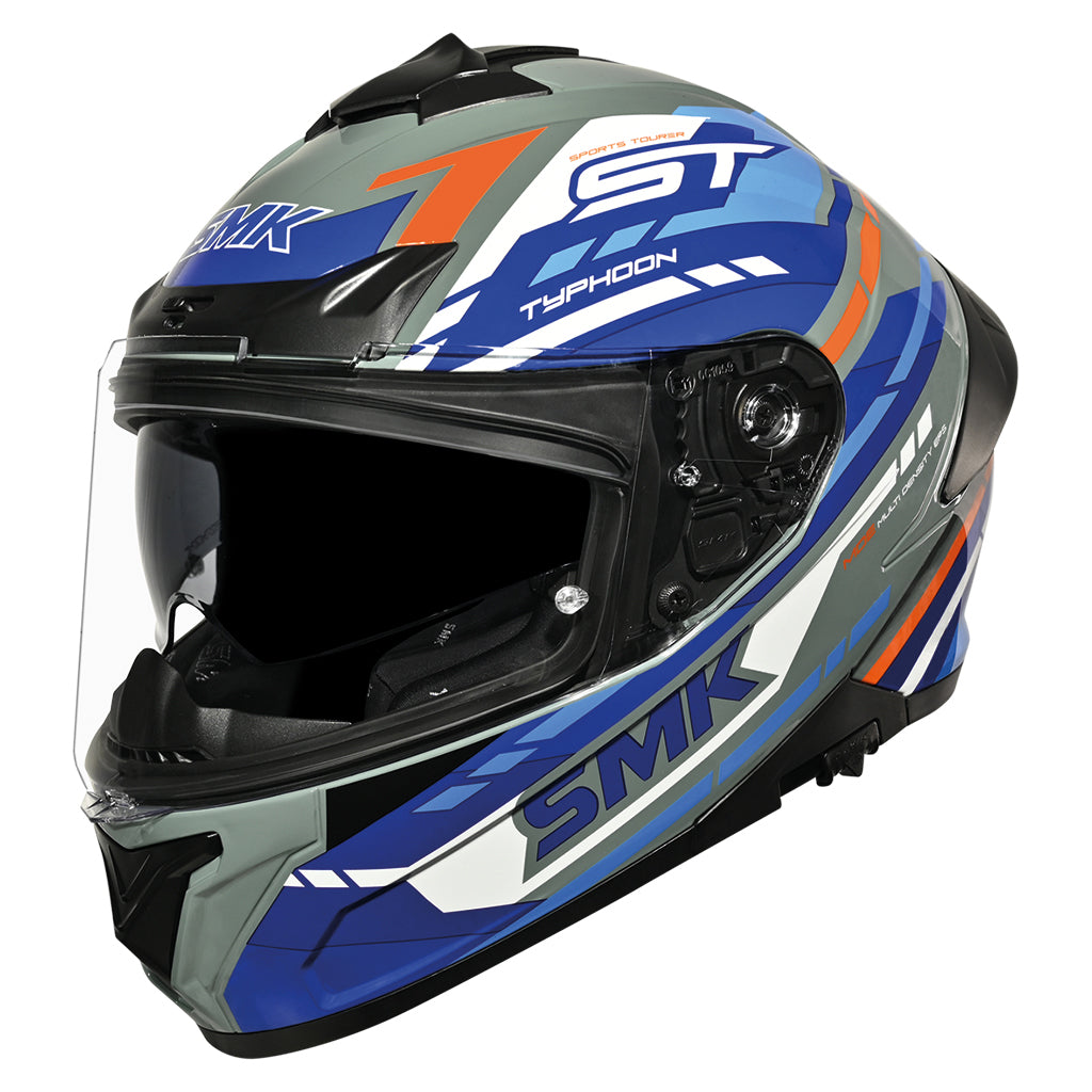 Casco SMK Typhoon Sports Tourer Decorado Mate MA651 - Integral Touring ECE 22.06 - URA Moto