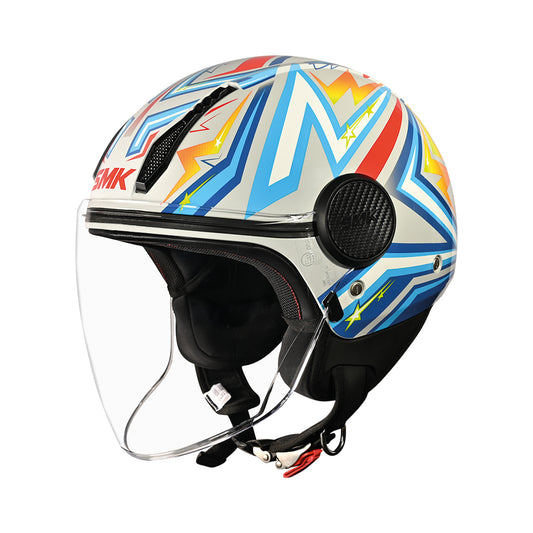 Casco SMK Laminar Starz Decorado Brillo GL654 - Jet Urbano ECE 22.06 - URA Moto