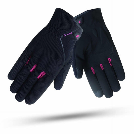 Guante Moto Mujer Degend Invierno Apus Negro-Violeta - URA Moto