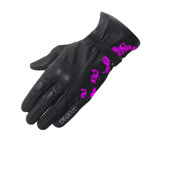 Guante Moto Verano Degend Mujer Butterfly Lady Violeta - URA Moto