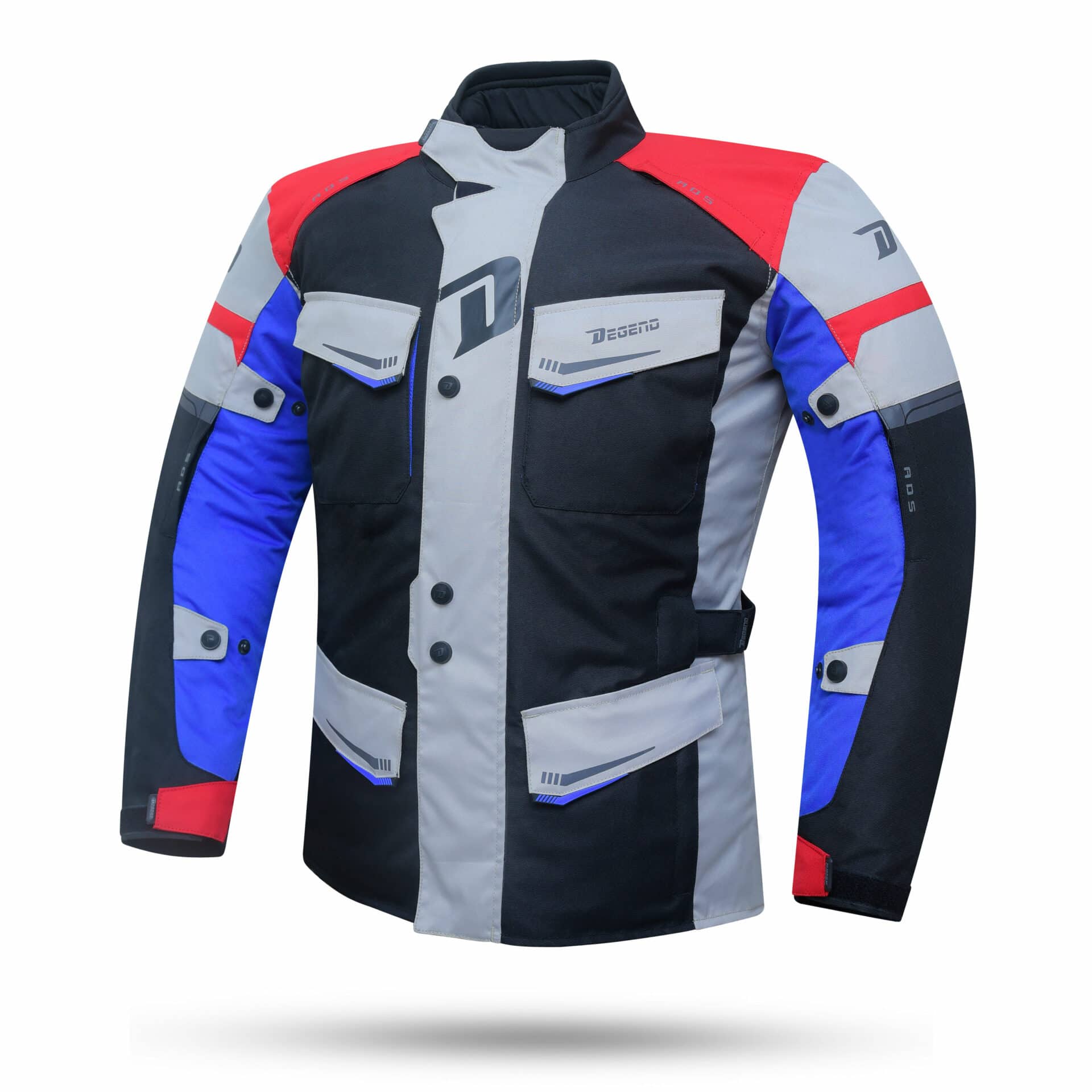 Chaqueta Moto Travel Degend Negra-Azul-Roja - URA Moto