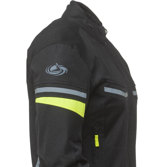 Chaqueta Moto Verano Cordura Mujer Rainers Danna Negra-Fluor - URA Moto