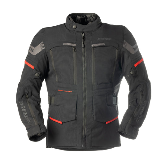 Chaqueta moto 4 estaciones Rainers DESERT negra Adventure (CE nivel A)