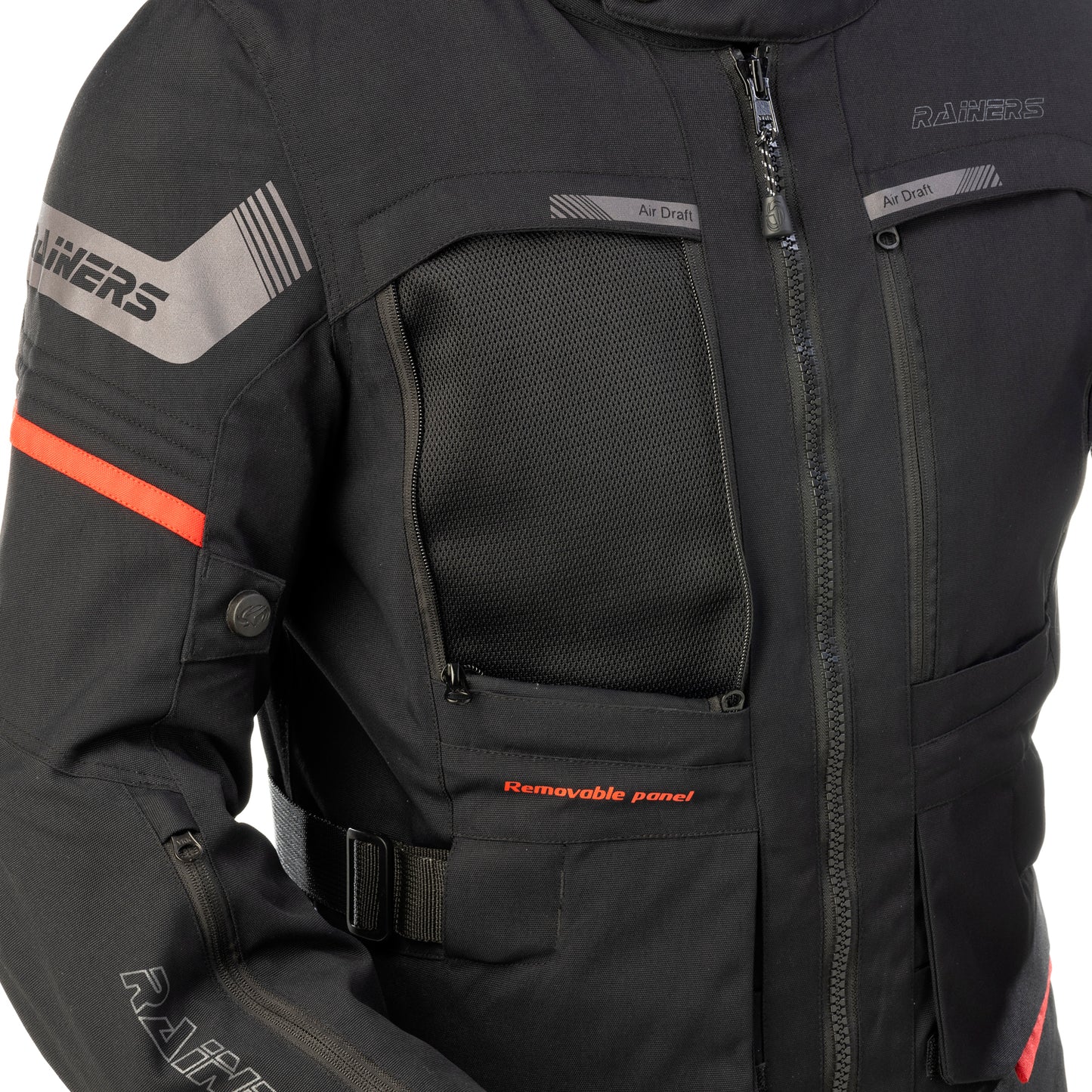 Chaqueta moto 4 estaciones Rainers DESERT negra Adventure (CE nivel A)