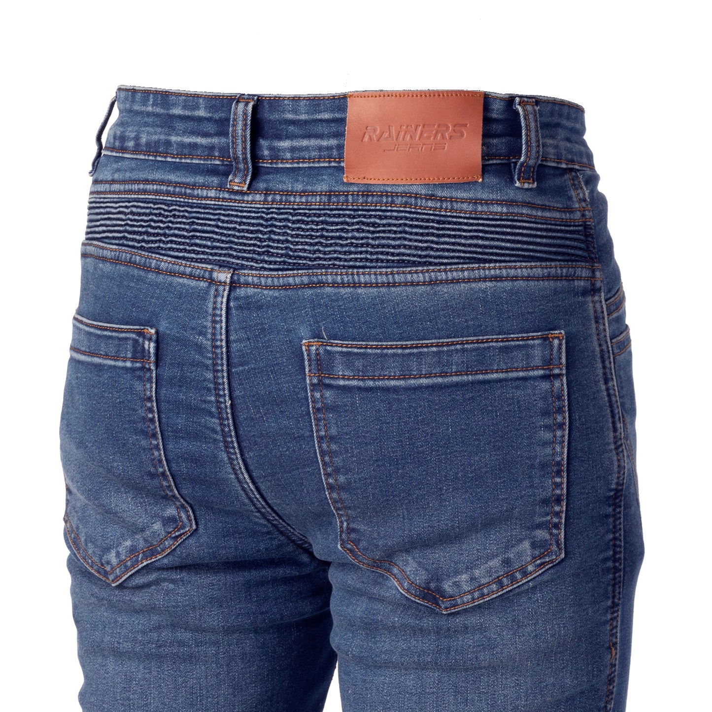 Pantalón Vaquero Rainers Durango Advance Azul CE AA | Elástico Kevlar Protectores N2 Rodilla Ajustables