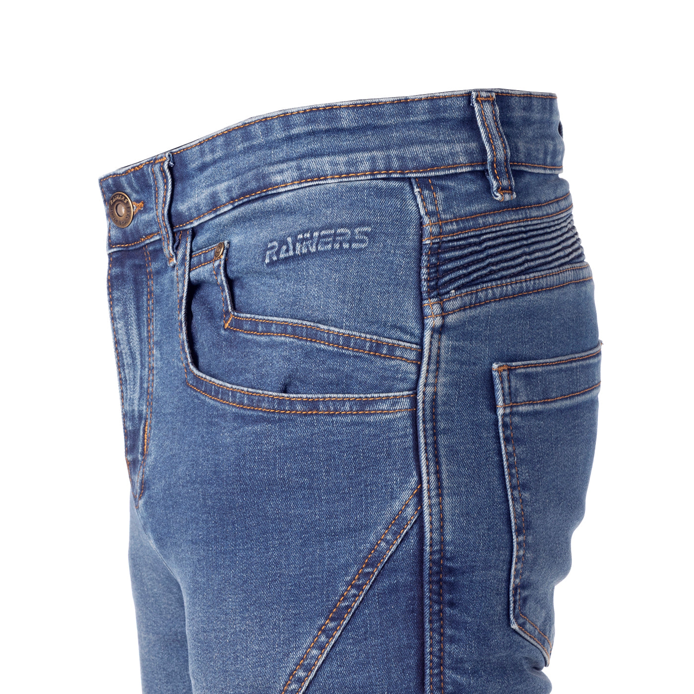 Pantalón Vaquero Rainers Durango Advance Azul CE AA | Elástico Kevlar Protectores N2 Rodilla Ajustables