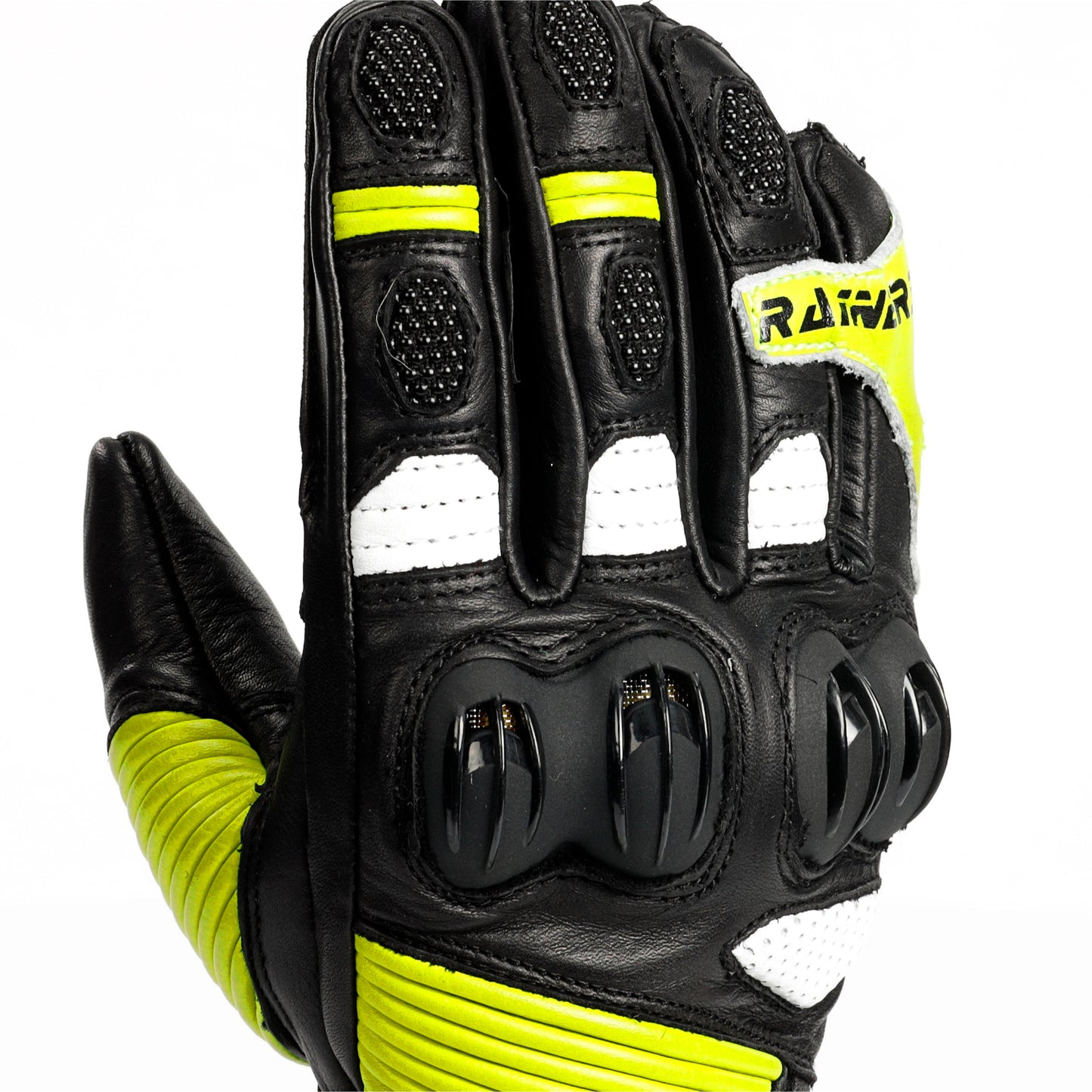 Guante Racing Junior GAME-F CE | Rainers Sports Amarillo Flúor - Homologado EN 13594 - URA Moto