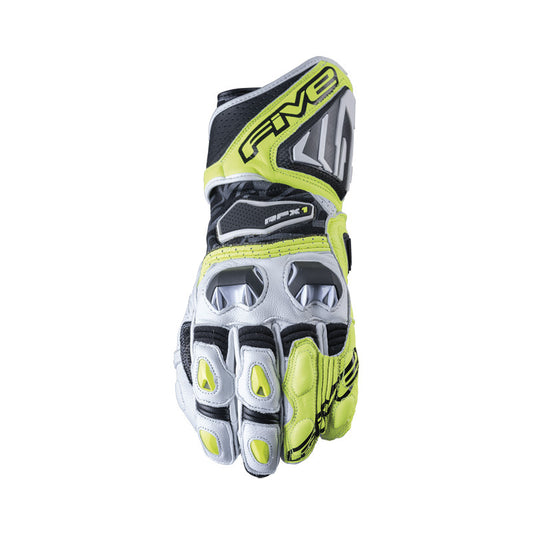 Guantes Moto FIVE RFX1 Blanco/Amarillo Fluor - URA Moto