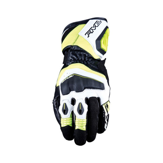 Guantes Moto FIVE RFX4 EVO Blanco/Amarillo Fluor - URA Moto