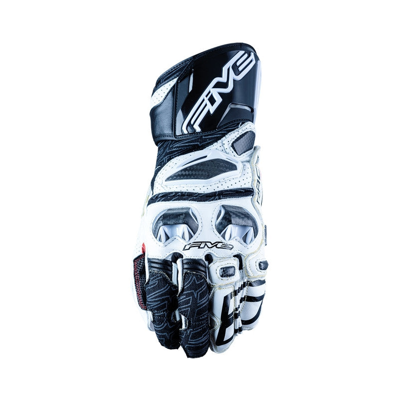 Guantes Five RFX Race V2 Blanco Negro Pista - URA Moto