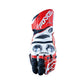 Guantes Five RFX Race V2 Blanco Rojo Pista - URA Moto