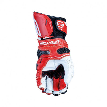 Guantes Five RFX Race V2 Blanco Rojo Pista