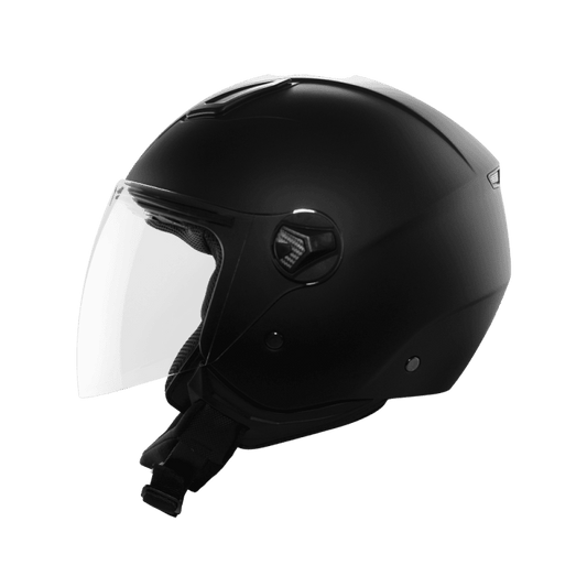 Casco Jet Compacto CMS D-JET PLAIN BLACK MT – Negro Mate Urbano con Visor Solar y Homologación ECE 22.06