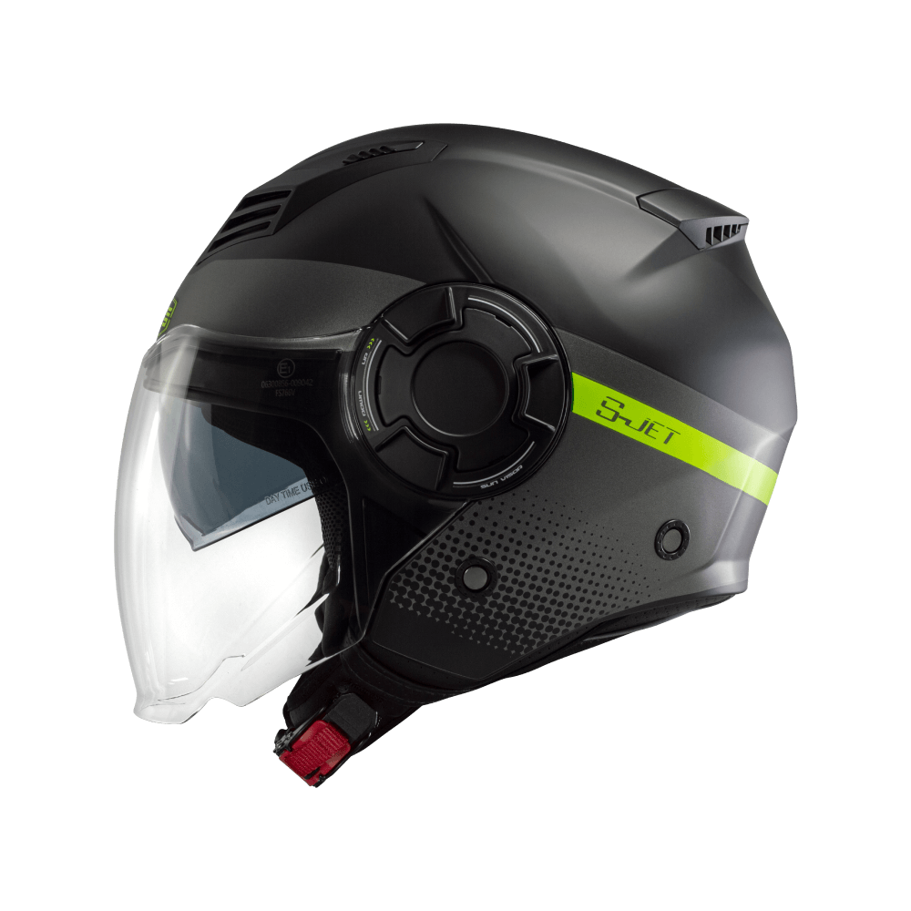 Casco moto Jet CMS 2.0 S-Jet Quartz Yellow Reflex - URA Moto