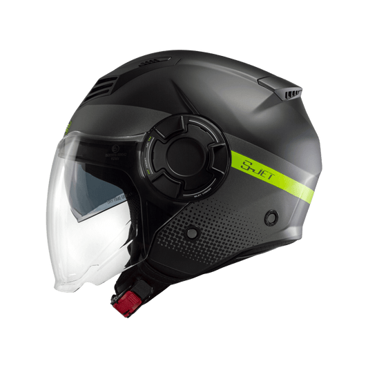 Casco moto Jet CMS 2.0 S-Jet Quartz Yellow Reflex - URA Moto