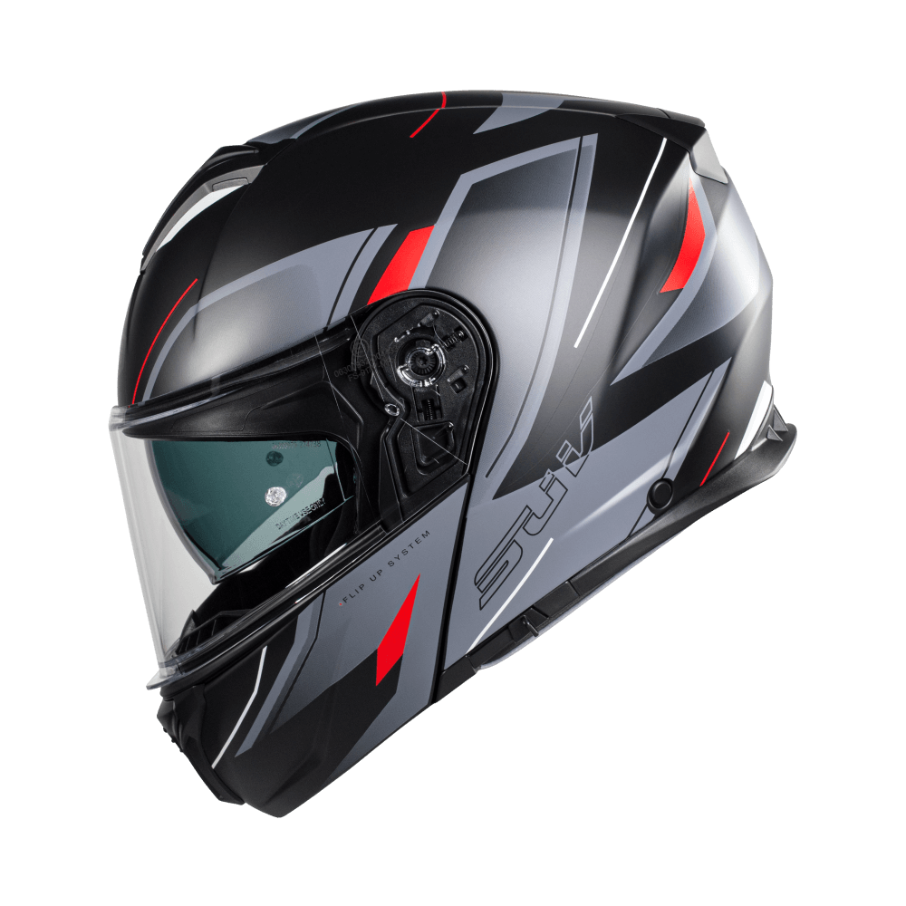 Casco Modular CMS SUV MILLE RED MT – Gráfica Deportiva, Visor Solar, ECE 22.06 y Máximo Confort Touring