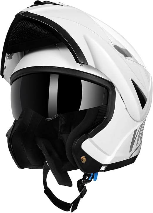 Casco Modular Adventure CMS SUV PLAIN ADV ARTIC WHITE – Híbrido Trail con Visera, Visor Solar y ECE 22.06