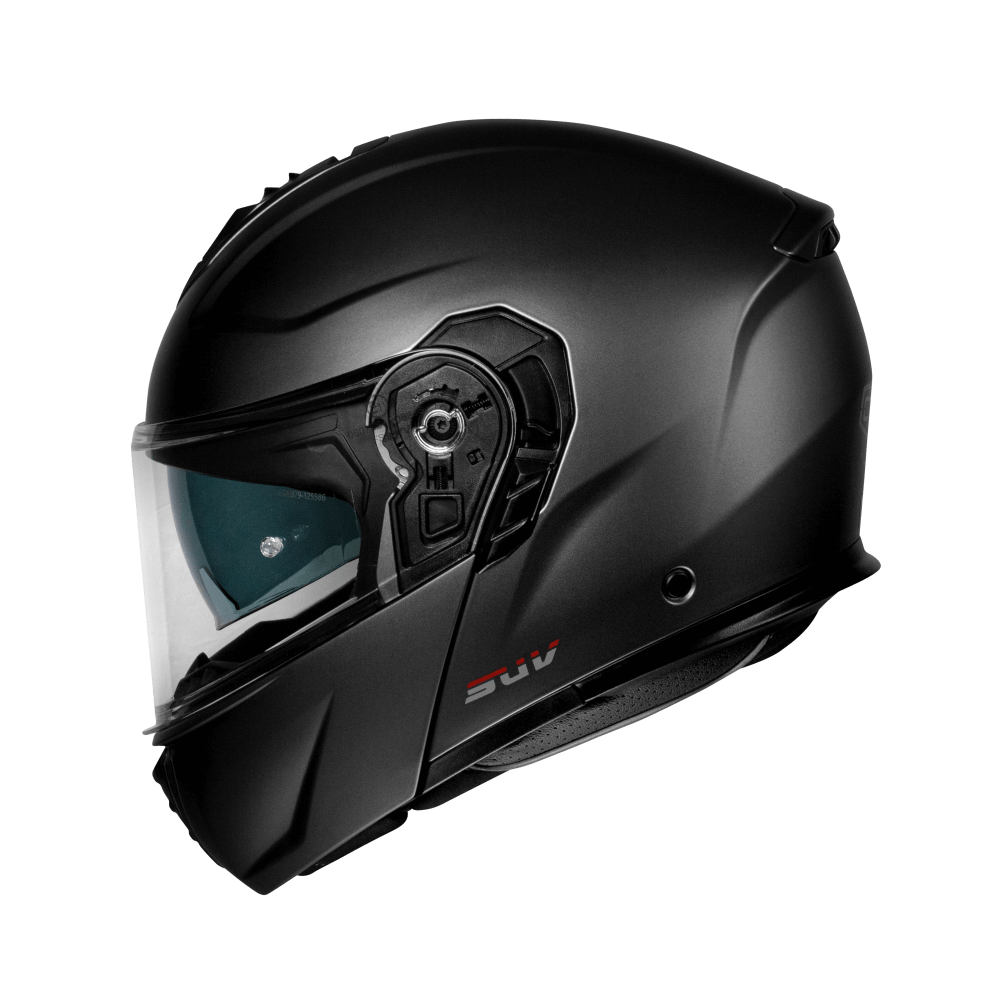 Casco Modular CMS SUV PLAIN BLACK – Abatible Negro Brillante con Visor Solar, Confort Touring y ECE 22.06