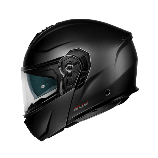 Casco Modular CMS SUV PLAIN BLACK – Abatible Negro Brillante con Visor Solar, Confort Touring y ECE 22.06