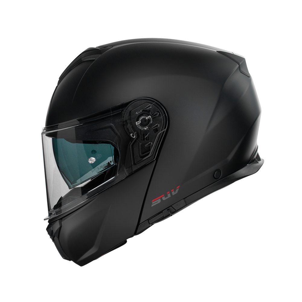 Casco Modular CMS SUV PLAIN BLACK MT – Abatible Negro Mate con Visor Solar, ECE 22.06 y Máximo Confort Touring