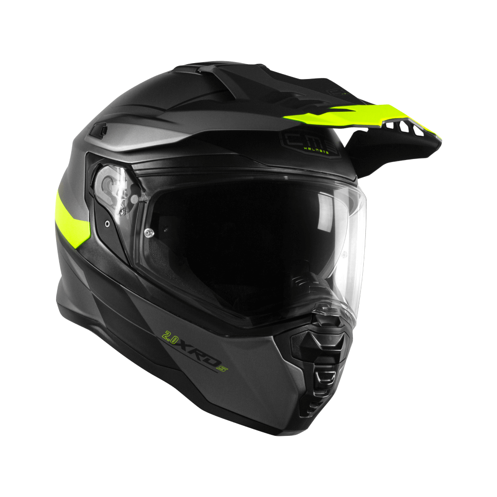 Casco moto Integral CMS XRDS 2.0 Ridge Yellow Reflex - URA Moto