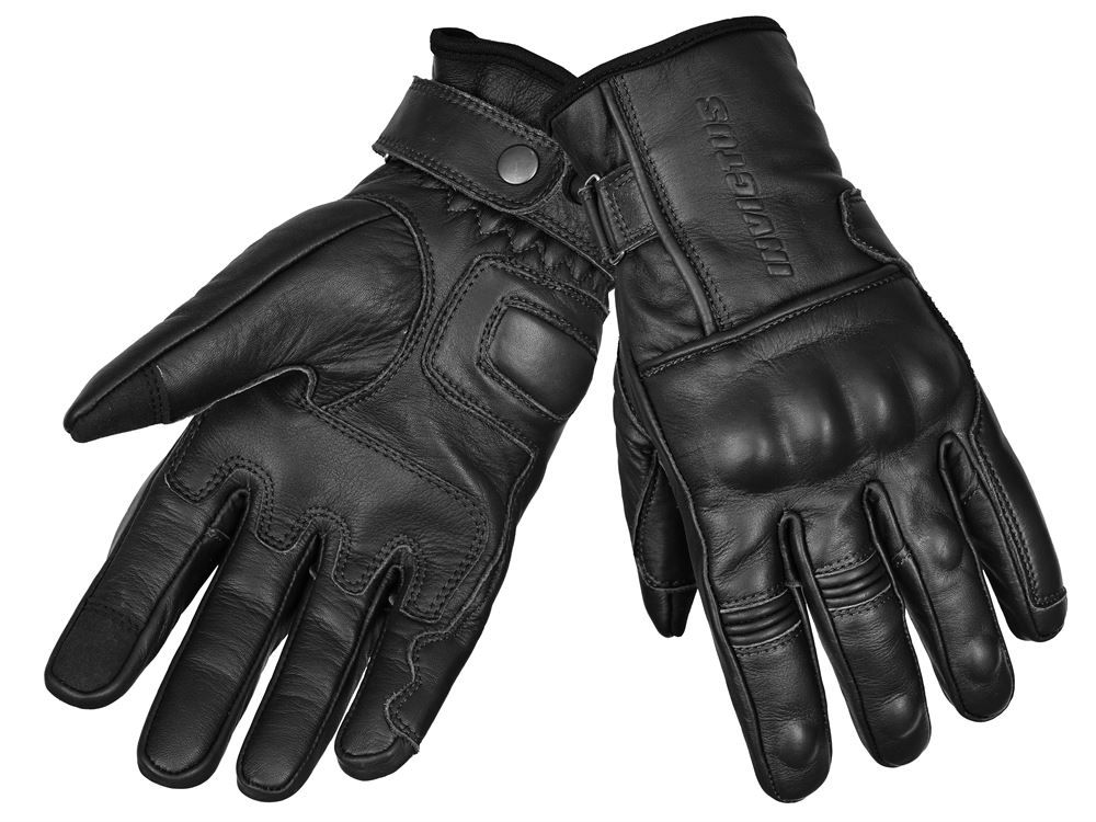 Guantes Moto Invictus Cuero El Bravo Negro - URA Moto