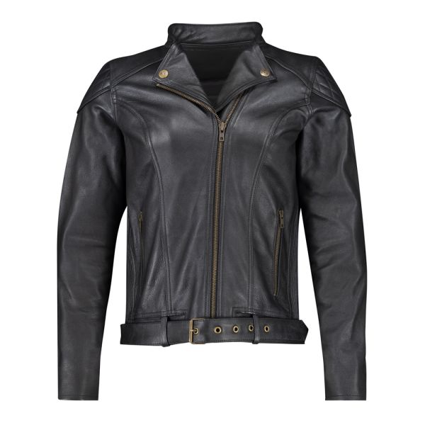 Chaqueta Cuero Mujer Invictus Electra Negra - Retro Todo Tiempo - URA Moto