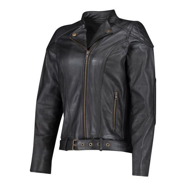 Chaqueta Cuero Mujer Invictus Electra Negra - Retro Todo Tiempo - URA Moto