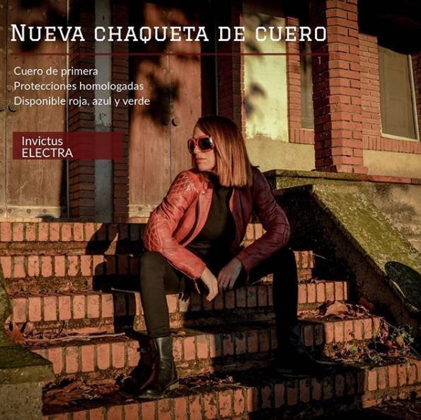 Chaqueta Moto Cuero Invictus Mujer Electra Roja - URA Moto